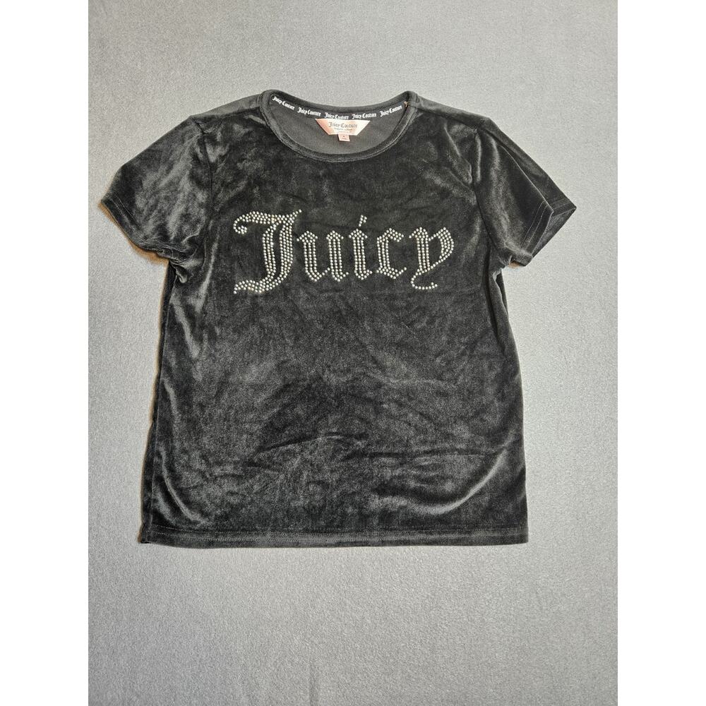 Juicy Couture Top Womens Small Black Sleepwear Pajama Tank Silver Bling Logo